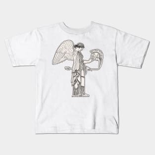 Mythological Angel Messenger of  Mercury  with Roman Helmet Kids T-Shirt